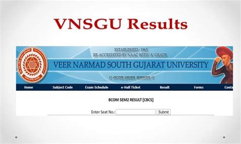 vnsgu result notification|vnsgu online exam result.